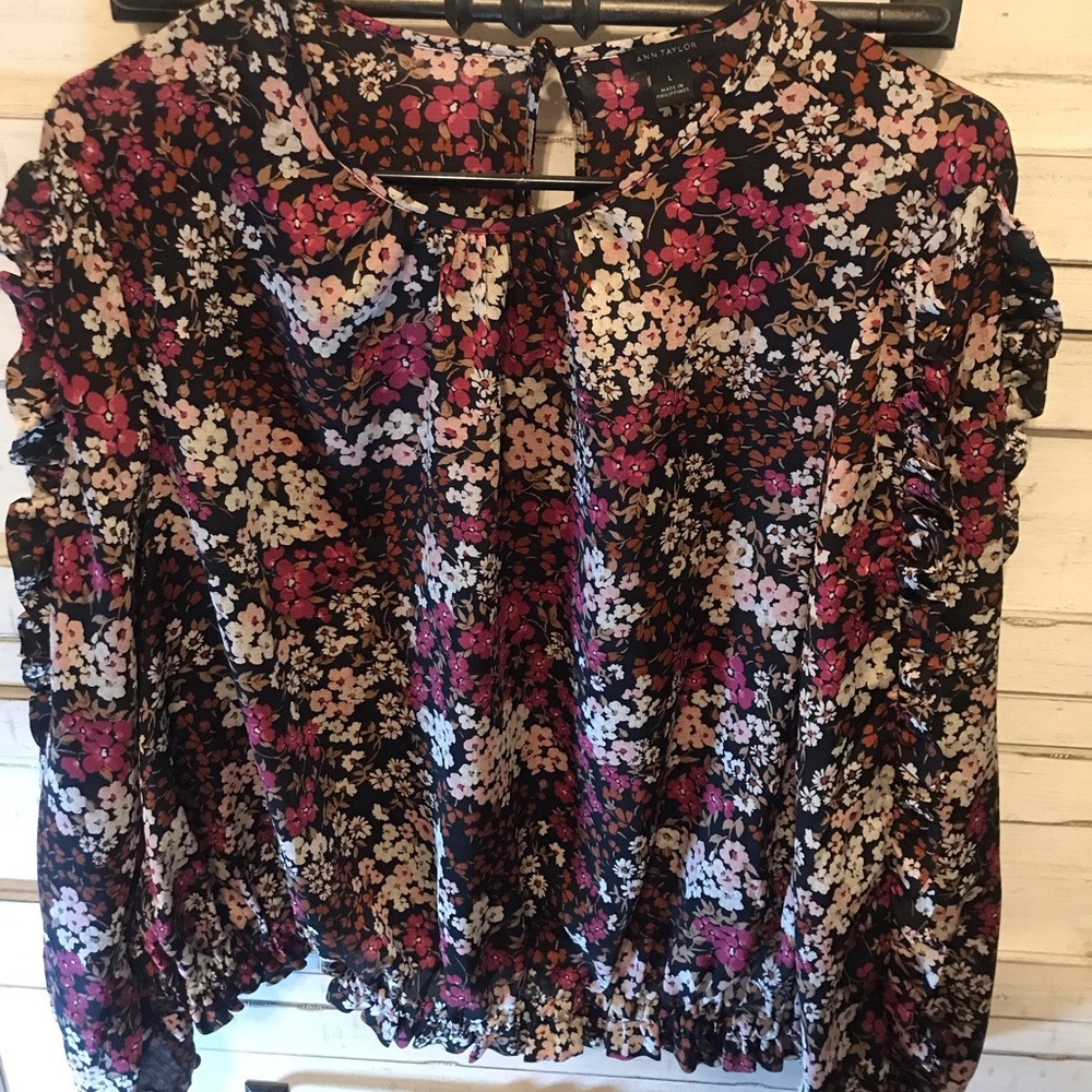 New without tags. Beautiful Ann Taylor blouse. Pretty ruffles sleeve.